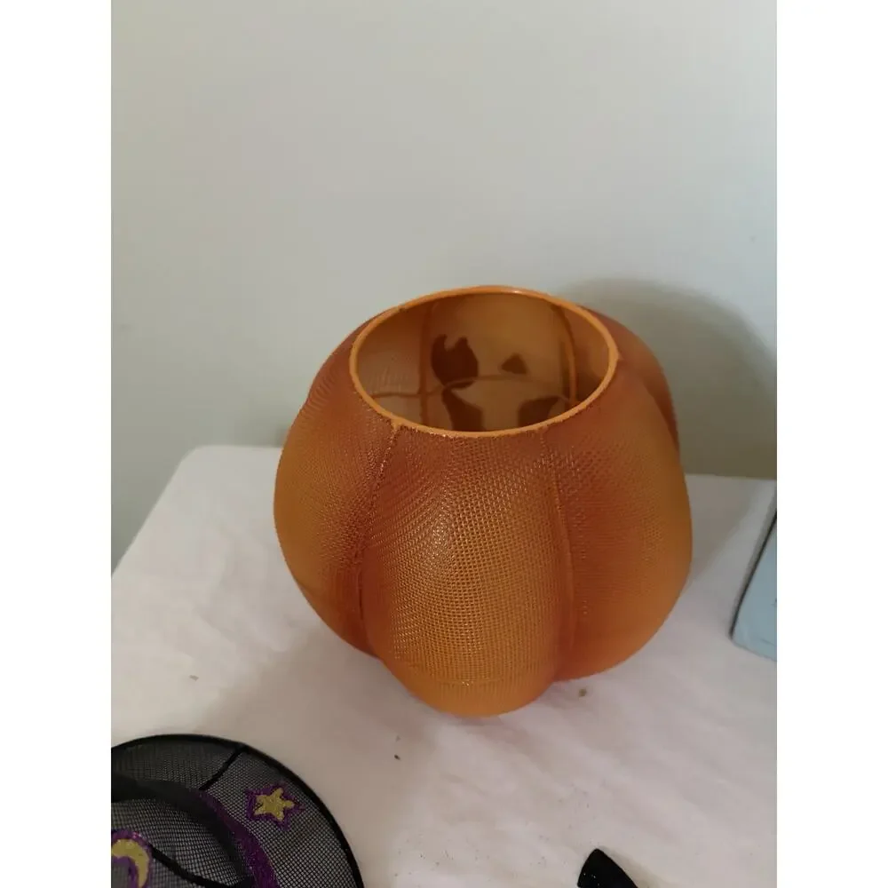 PartyLite Mr Pumpkin Head Halloween Votive Tealight Holder P9774 Magnetic Face